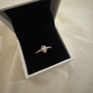 Pandora Silver Pear Halo Ring